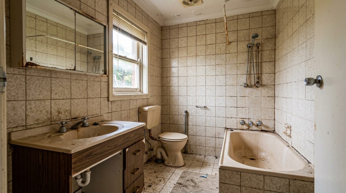 Turnkey villa bathroom renovation and large-format tile laying in Dubai
